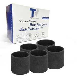 Topvacuumparts Vacuum Filters for Shop-Vac, Foam Filters Wet Dry Vacmaster & Genie Shop Vacuum Cleaner, Parts # 90585, 9058500, VF2001, 5 Pack - 1 of 4