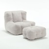 NicBex Velvet Fluffy Bean Bag Chair for Adults and Children,Lazy Sofa Chair with Memory Foam and Ottoman,Modern Lounge Chair for Living Room - 2 of 4