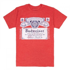 Mens Budweiser Classic Logo Red Colorway T-Shirt - 1 of 3
