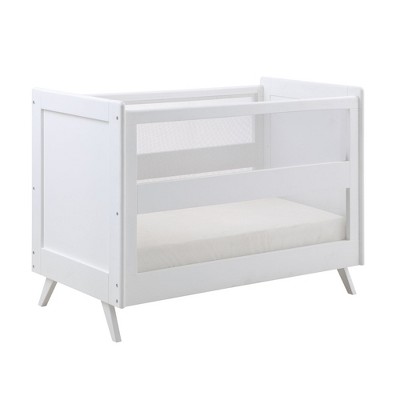 BreathableBaby Breathable Mesh 3-in-1 Convertible Crib, White, Greenguard Gold Certified