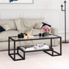 Metal Glass Geometric Coffee Table in Black  - Henn&Hart - 2 of 4