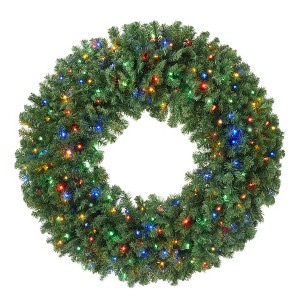 Casafield Artificial Christmas Wreath for Front Door, Window or Mantel, Green Fir Indoor/Outdoor Holiday Décor - 1 of 4