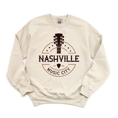 Simply Sage Market Women's Graphic Sweatshirt Nashville Music City Guitar