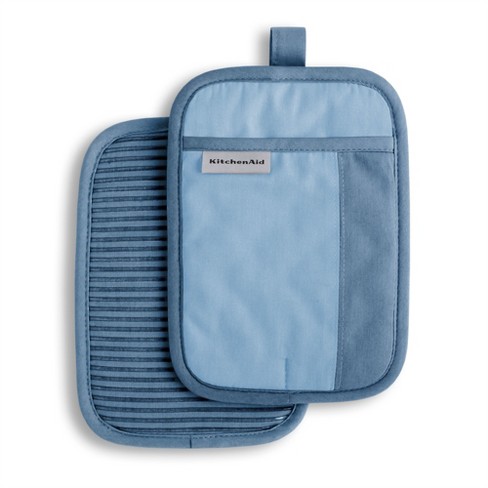 Kitchenaid Beacon Two-tone Pot Holder 2-pack Set, Blue Velvet/blue ...