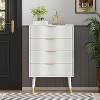 Fluted 4-Drawer Dresser - Modern Black Nightstand with Gold Handles for Bedroom & Living Room - 3 of 4