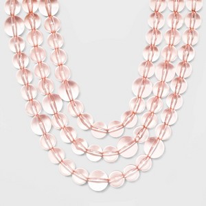 SUGARFIX by BaubleBar Beaded Clear Acrylic Statement Necklace - Blush Pink, Women