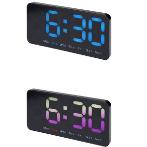 REGALWOVEN 2 Pcs Plastic Digital Dimmable Big Numbers Display Table Clock 8.3 x 4.3 x 1.2 Inches - 1 of 4