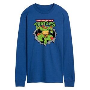 Men's - Teenage Mutant Ninja Turtles - Raphael Breaking Through Shirt Long Sleeve Graphic T-Shirt - 1 of 4