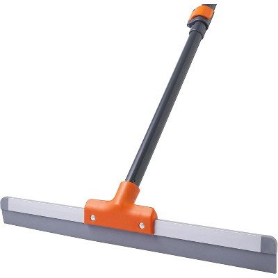 Rubber Floor Squeegee for Concrete and Tile, Metal Aluminium Heavy Duty Squeegee Broom with Extendable Long Handle
