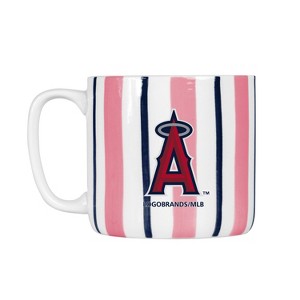 MLB Los Angeles Angels Striped Coffee Mug - 16oz: Ceramic Drinkware, Stemless Design - 1 of 1