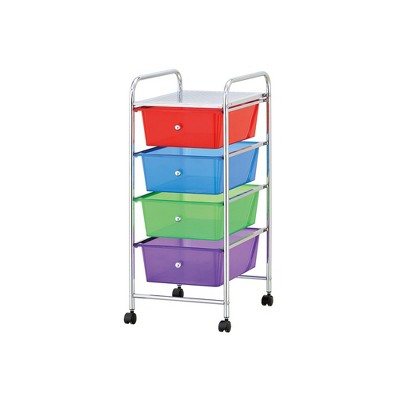 Mind Reader Storage Trolley Rolling Cart with Removable Containers