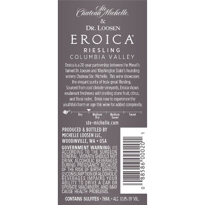 Eroica Riesling White Wine - 750ml Bottle