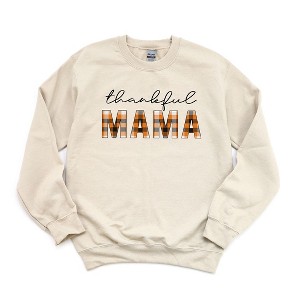 Simply Sage Market Women's Graphic Sweatshirt Thankful Mama Plaid - 1 of 2