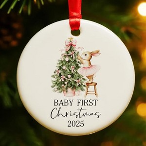 Lomsoe Babys First Christmas Ornament 2025 Girl,Bunny Newborn Baby Ornament Gifts for Christmas Tree Decor Christmas Tree Ornament Christmas Gift - 1 of 1