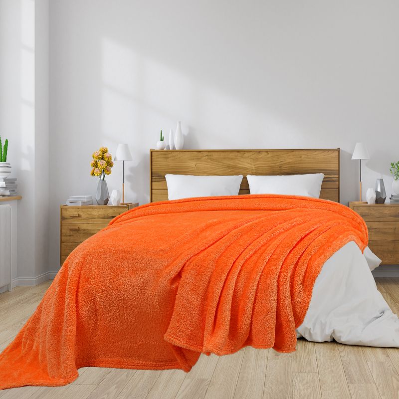 1 Pc Microfiber Fleece Shaggy Lightweight Bed Blankets - PiccoCasa, 2 of 7