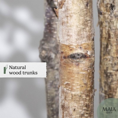 Maia 6ft Artificial Eucalyptus Tree with Natural Wood Trunk in Black Pot