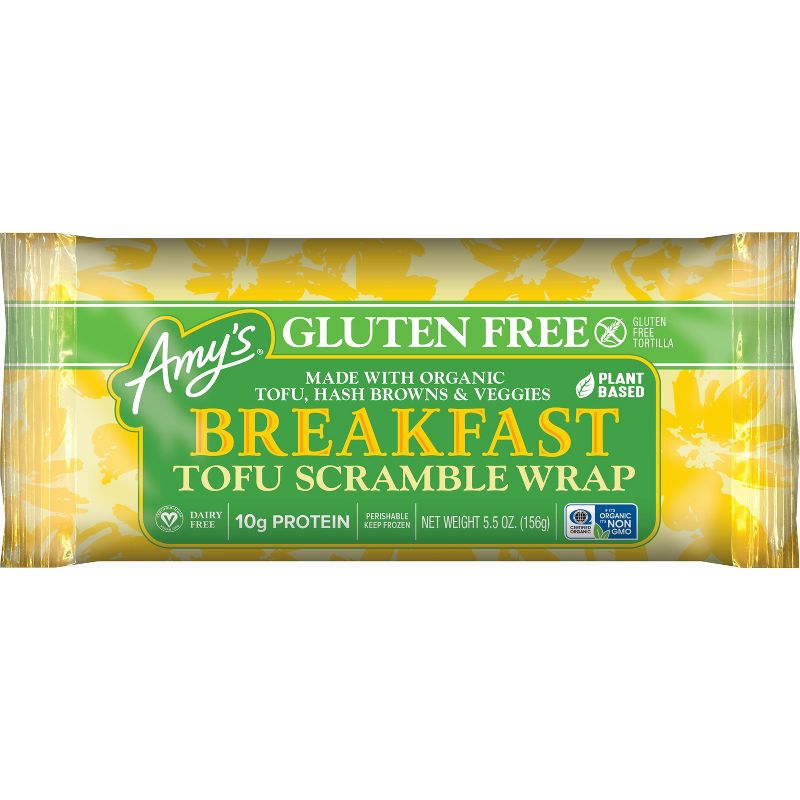 Amy&#39;s Gluten Free Vegan Tofu Scramble Frozen Breakfast Wrap - 5.5oz, 1 of 6