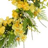 Northlight Daisy and Cosmos Floral Spring Wreath - 23" - Yellow - 4 of 4