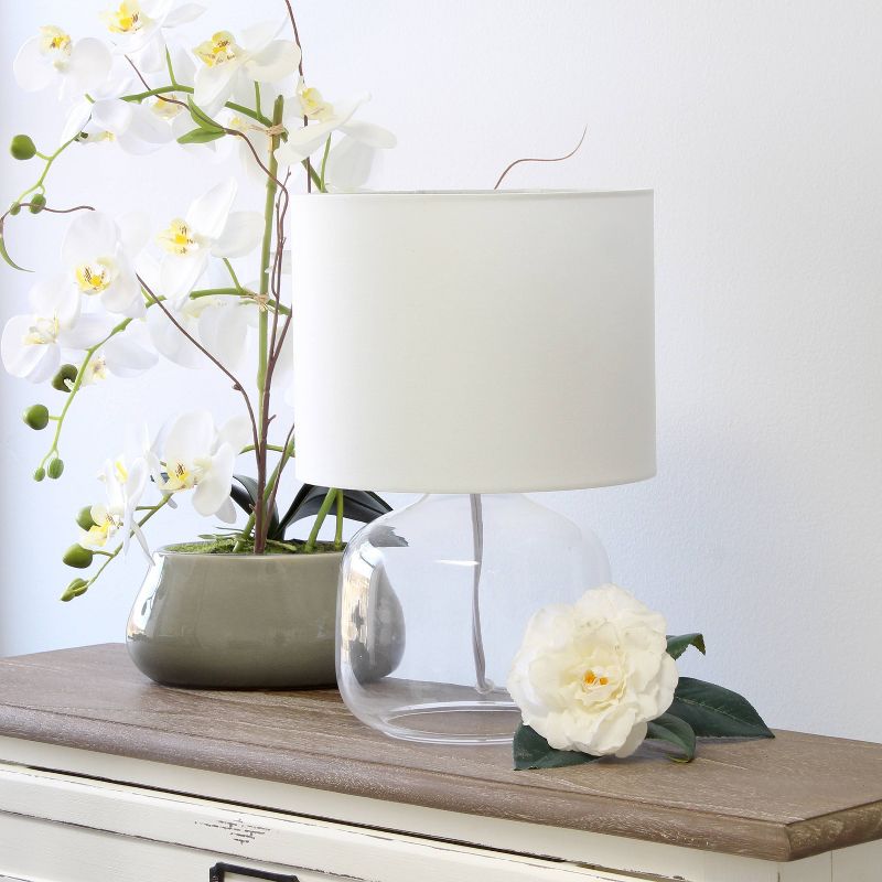 Glass Table Lamp with Fabric Shade - Simple Designs, 5 of 11