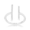 Slickblue Women's 12ct CZ Parallel Cuff Ring, Pave Design, Clear Stones, Contemporary Style, Sizes 5-10 - 2 of 4