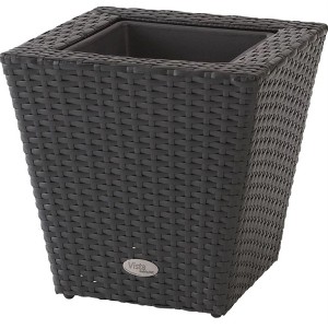 DMC Products Vista Square Resin Wicker Planter, Black, 22in - 1 of 3