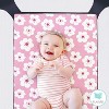 The Peanutshell Mini Crib Sheet Set for Girls - 3 Pack - Multiuse for Pack n Play, Playard, Playpen, Mini Crib - Mod Floral - 4 of 4