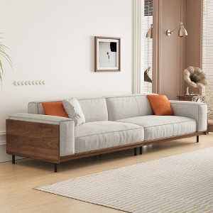 Luck Live Contemporary sofas 111.81in Cotton sofa suitable for living room, with 3 pillows&Removable Slipcover/Gray - 1 of 4
