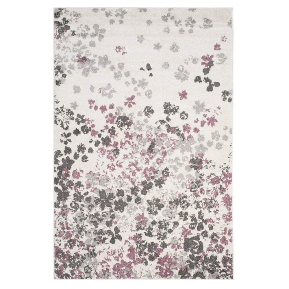 6'x9' Ivory/Purple Floral Loomed Area Rug - Safavieh