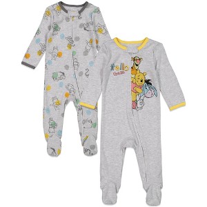 Disney Winnie the Pooh Lion King Monsters Inc. Pixar Toy Story Baby 2 Pack Sleep N' Play Coveralls Newborn to Toddler - 1 of 4
