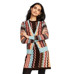 Women's Colore Zig Zag Long Sleeve V-Neck Button-Front Cardigan - Missoni for Target