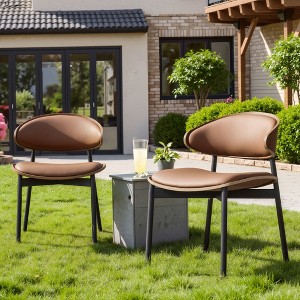 Luck Live 2 piece set of courtyard dining chairs, available in a variety of colors. - 1 of 4
