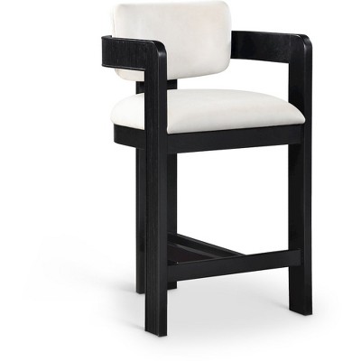 Meridian Furniture,Sacha Cream Velvet Stool