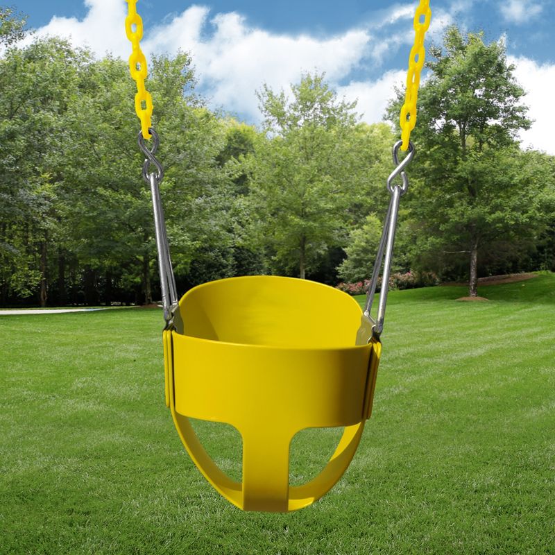 Gorilla Playsets Full Bucket Toddler Swing - Yellow with Yellow Chains, 3 of 6