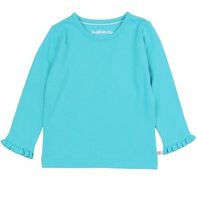 RuffleButts Toddler Girls Knit Long Sleeve Ruffle Layering Tee