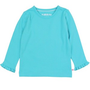 RuffleButts Girls Knit Long Sleeve Ruffle Layering Tee - 1 of 4