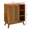 31.5" Mid Century Modern Sideboard Cabinet with Rattan Sliding Doors & Adjustable Shelf for Living Dining Room-3irtyhousy - 4 of 4