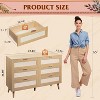 GALAXHERO Boho Rattan 6-Drawer Dresser – 47.24'' Wide Storage Cabinet with Gold Handles, Fits 55'' TV, Ideal for Bedroom, Living Room,Light Oak - 3 of 4