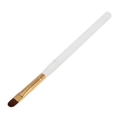 Unique Bargains Large Wide Round Nail Painting Brushes for Home DIY Gold Tone Clear White 1 Pc