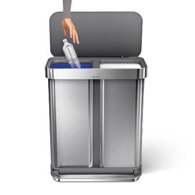 Fingerprint Resistant Stainless Steel Dual Compartment Pedal Trash Can