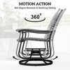 Wicker Rattan Swivel Patio Glider Chair Set of 2, Outdoor Glider Chair with Steel Frame, High Back - 4 of 4
