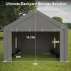 Garvee Carport-Portable Upgraded Garage，Heavy Duty Carport with 2Roll-up Doors & 4 Ventilated Windows, Gray - 2 of 4