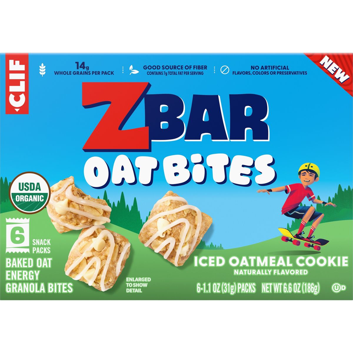 Zbar Oat Bites Organic Iced Oatmeal Cookie Baked Oat Energy Granola Bites Snacks for - 6.6oz/6ct - thumbnail 10