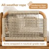 Outdoor Patio Acacia Wood Rope Weave Arm Chair with Water-Repellent Cushions - 2 of 4