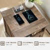 18" Farmhouse Nightstand with Charging Station, End Table with 2 Drawers Storage for Bedroom, Living Room - 2 of 4