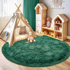 LOVEVOOK Round Fluffy Area Rug - Super Soft Circle Rugs for Kids Room - Shaggy Rugs for Nursery Fuzzy Carpet for Boys Girls Room - 1 of 4