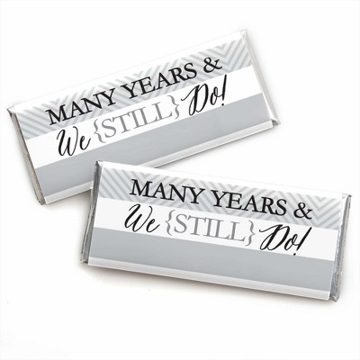 Big Dot of Happiness We Still Do - Wedding Anniversary Party - Candy Bar Wrappers Party Favors - Set of 24