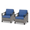 Buenhomino 3 PCS Patio Furniture Set with Cushioned Wicker Chairs and Tempered Glass Side Table - 2 of 4