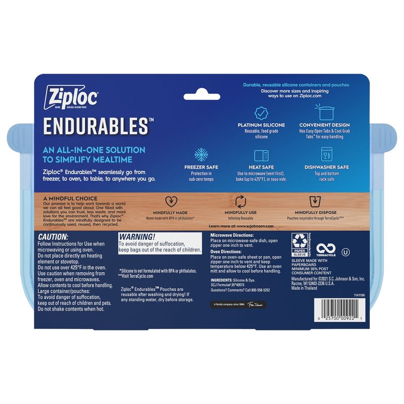Ziploc Endurables Reusable Silicone Food Storage Pouch - Large &#8211; 64 fl oz, 4 of 27