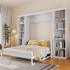 Queen Murphy Bed with Storage Shelves and Built-In Desk, Wall Bed with Space-Saving Design for Guest Room or Home Office-3irtyhousy - 3 of 4