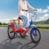 VEVOR Folding Adult Tricycle, 20-Inch 7-Speed Adult Folding Trikes, Carbon Steel 3 Wheel Cruiser Bike with Large Basket & Adjustable Seat - 2 of 4